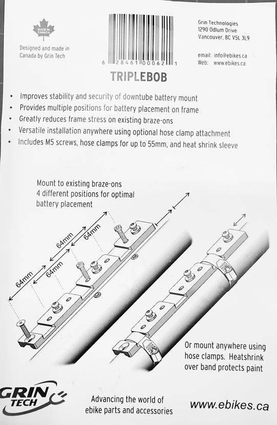 Triple Bob Water Bottle Positionable Mount Brackets