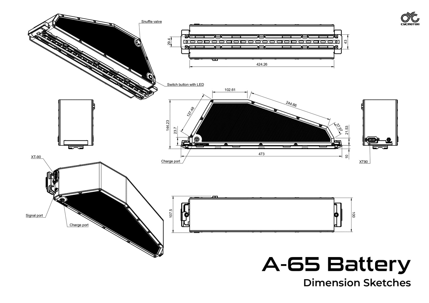 CYC A65 A-Series 65v 20AH Ebike Battery