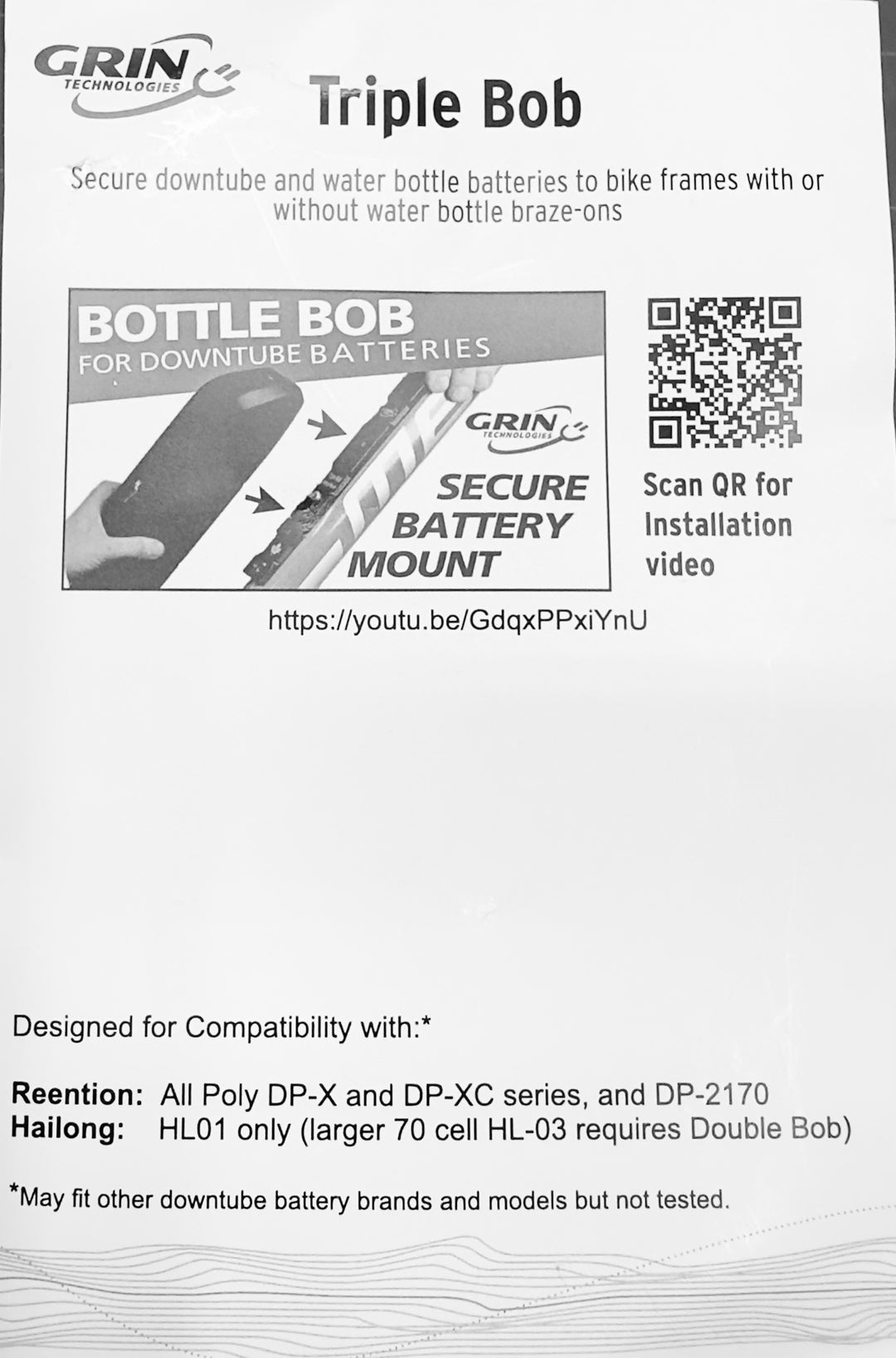 Triple Bob Water Bottle Positionable Mount Brackets