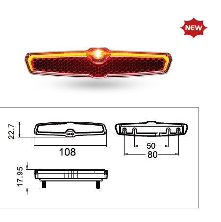 Taillight 6-58v for BBSHD, BBS02, TSDZ2, CYC Motors