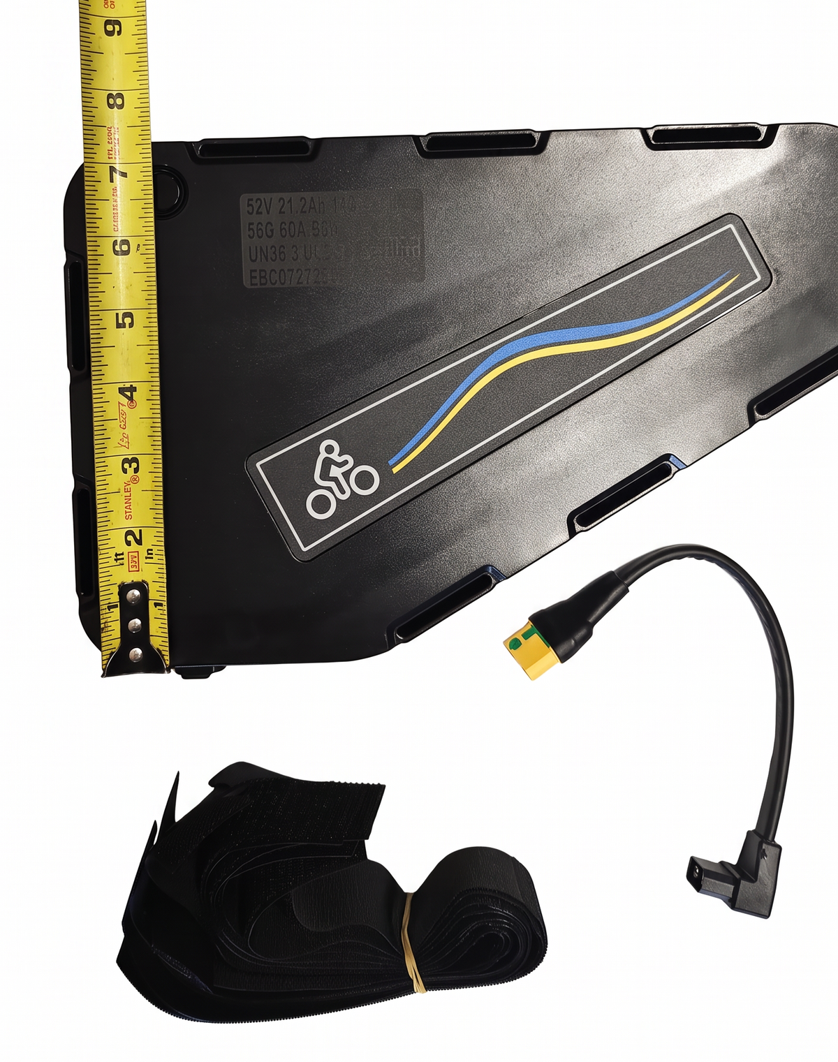 52V 21.2AH Mini-Triangle Battery: 14S4P 53G 60a - UN38.3/UL2271 Certified