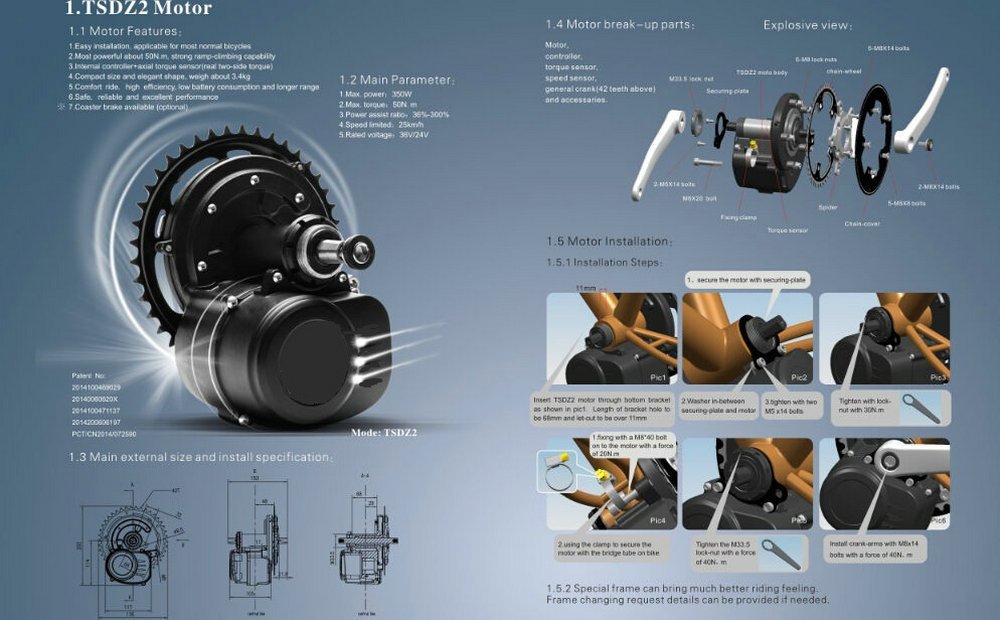 TSDZ2 500W Motor Kit